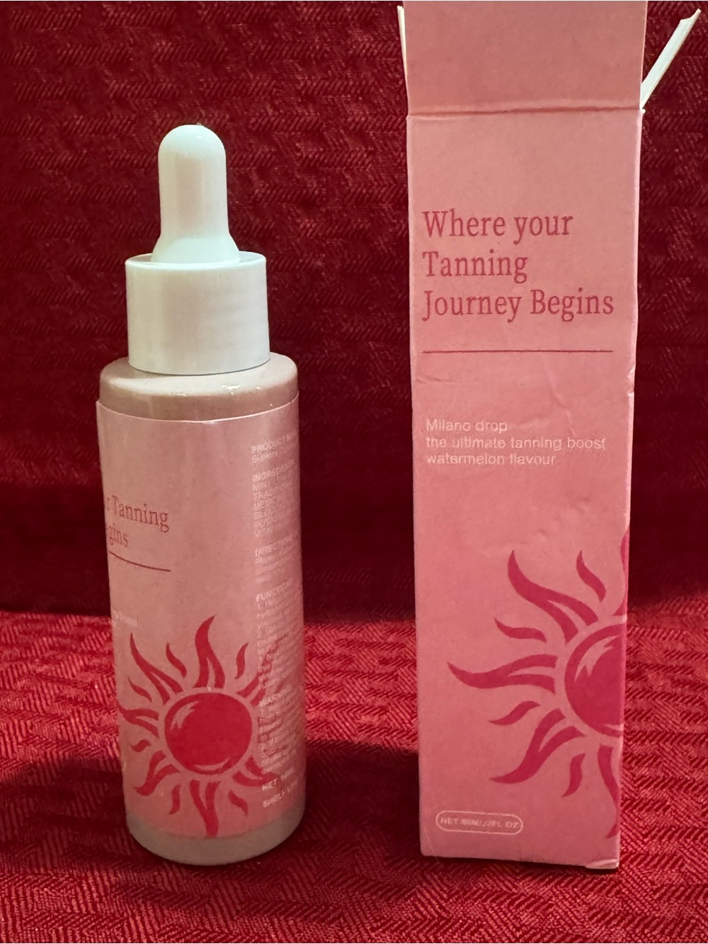 Tanning Drops Serum 60 mL (2 fl oz) Watermelon Flavour Full Body SPF 0 Clear